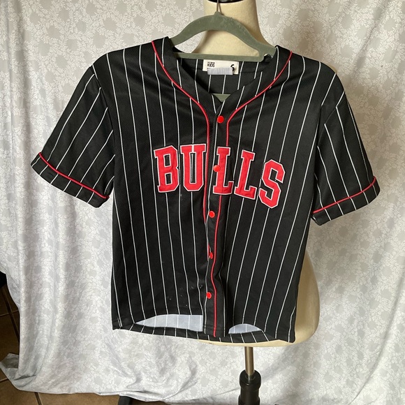 NBA Other - NBA Bulls Kids Black and White Pinstripe Jersey